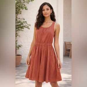 Ecoleco Chic Sleeveless Coral Midi Dress 🎞️